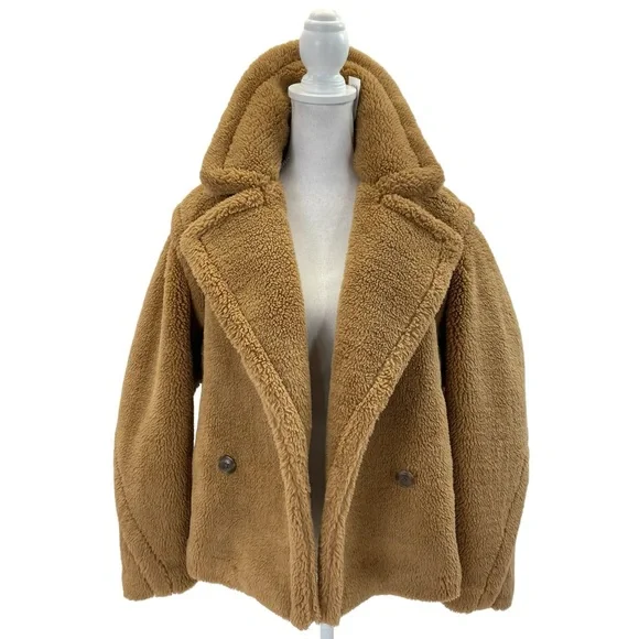 NWT GAP Sherpa Moto Jacket XS Tan - Picture 7 of 14